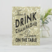 シャンパンを飲むキラキラした21歳の誕生日 招待状 (スタンド正面)