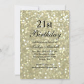 シャンパンを飲むキラキラした21歳の誕生日 招待状 (裏面)
