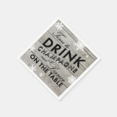 シャンパンを飲むスノーフレークナプキンタイム スタンダードカクテルナプキン (角)