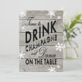 シャンパンを飲むスノーフレークリハーサルのディナータイム 招待状 (スタンド正面)