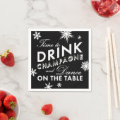 シャンパンを飲む冬のナプキンタイム スタンダードカクテルナプキン (インサイチュ)