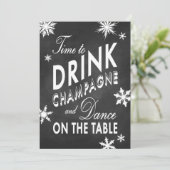 シャンパンを飲む冬のリハーサルのディナータイム 招待状 (スタンド正面)