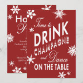 シャンパンを飲む時間 コーポレート レッド インビテーション (正面/裏面)
