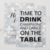 シャンパンを飲む時間 シルバー ホリデー インビテーション (正面/裏面)