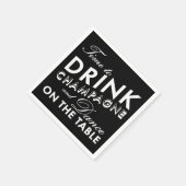 シャンパンを飲む時間 – ブラック スタンダードカクテルナプキン (角)