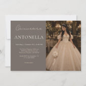 シャンパンアイボリーのクィンセañera(15歳の誕生日)招待状 招待状 (正面)