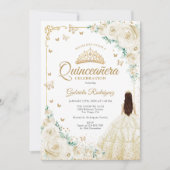 シャンパンアイボリーバラ金ゴールドキンセアニェラ 招待状 (正面)