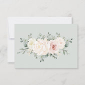 シャンパンアイボリー赤面ピンクフローラグリーナリー結婚ズ サンキューカード (裏面)