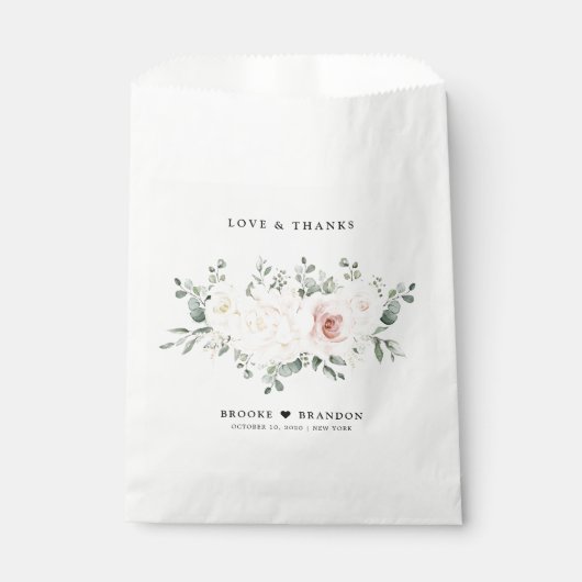 シャンパンアイボリー赤面ピンクフローラグリーナリー結婚ズ フェイバーバッグ (正面)