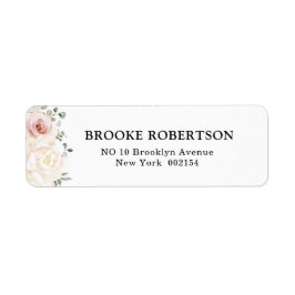 シャンパンアイボリー赤面ピンクフローラグリーナリー結婚ズ ラベル