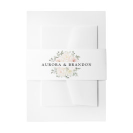 シャンパンアイボリー赤面ピンクフローラグリーナリー結婚ズ 招待状ベリーバンド