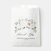 シャンパンアイボリー赤面ピンクフローラブライダルシャワー フェイバーバッグ (正面)