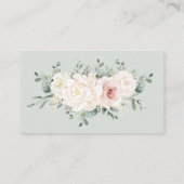 シャンパンアイボリー赤面ピンク結婚フローラくもの巣サイト エンクロージャーカード (裏面)