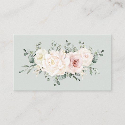 シャンパンアイボリー赤面ピンク結婚フローラくもの巣サイト エンクロージャーカード (裏面)