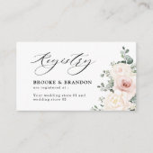 シャンパンアイボリー赤面ピンク結婚フローラズレジストリ エンクロージャーカード (正面)
