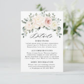 シャンパンアイボリー赤面ピンク結婚フローラ詳細 エンクロージャーカード (スタンド正面)