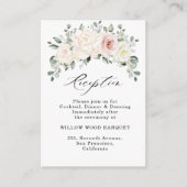 シャンパンアイボリー赤面フローラウェディングレセプション エンクロージャーカード (正面)