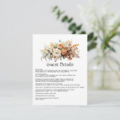 シャンパンアンドアイボリーフローラ結婚ズゲスト詳細 エンクロージャーカード (スタンド正面)