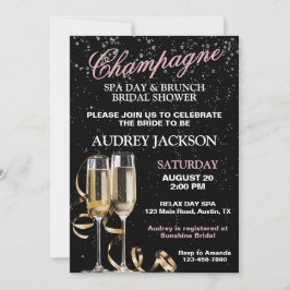 シャンパンアンドスパデイブランチブライダルシャワー 招待状
