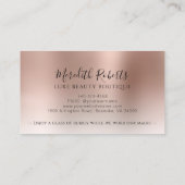 シャンパンアンドメイクアップバラゴールドフォイルグリッター 名刺 (裏面)