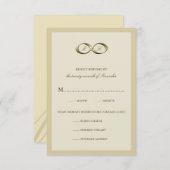 シャンパンインフィニティハンドクラスプウェディングRSVP 出欠カード (正面/裏面)