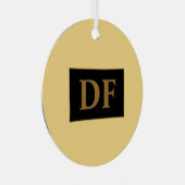 シャンパンウィズ金ゴールドイニシャルメタルオーナメント メタルオーナメント (正面右)