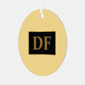 シャンパンウィズ金ゴールドイニシャルメタルオーナメント メタルオーナメント (正面左)