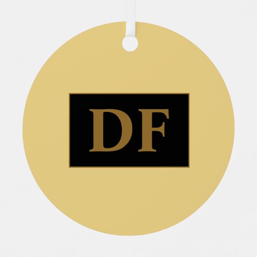 シャンパンウィズ金ゴールドイニシャルメタルオーナメント メタルオーナメント (正面)