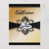 シャンパンウェディング日付と好意を保存 案内ポストカード (正面)