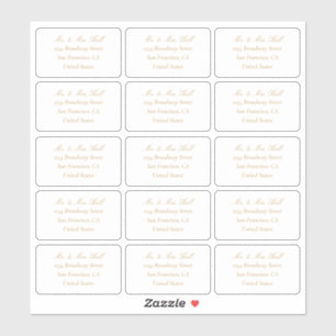 シャンパンウェディングRSVP差出人住所ラベル シール