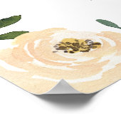 シャンパンウォーターカラーフローラデザイン結婚ズウェルカム ポスター (角)