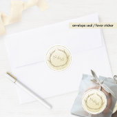 シャンパンウォーターカラーモノグラム封筒用シール/好意 ラウンドシール