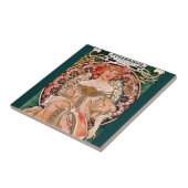 シャンパンウーマン – F. Champenois Imprimeur タイル (側面)