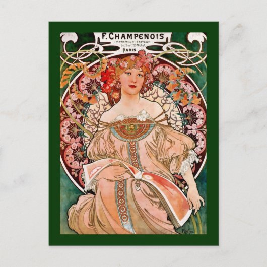 シャンパンウーマン – F. Champenois Imprimeur ポストカード (正面)
