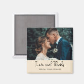 シャンパンエレガントな結婚式の愛と感謝の写真 マグネット (正面/裏面)