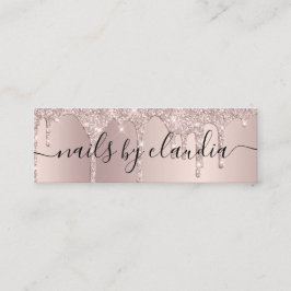 シャンパンエレガントグリッタードリップス爪、 ネイル スキニー名刺