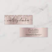 シャンパンエレガントグリッタードリップス爪、 ネイル スキニー名刺 (正面/裏面)