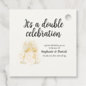 シャンパンエレガントダブルお祝いジョイントパーティー フェイバータグ (裏面)