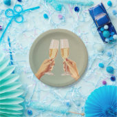 シャンパンエレガントトーストお祝い ペーパープレート (パーティー)