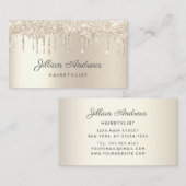 シャンパンエレガント滴下グリッタープロフェッショナル 名刺 (正面/裏面)