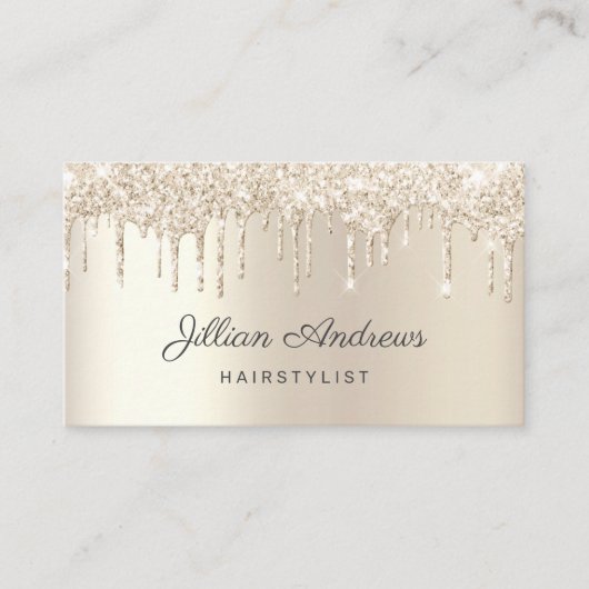 シャンパンエレガント滴下グリッタープロフェッショナル 名刺 (正面)