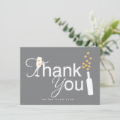 シャンパンエンゲージメントパーティーお礼のメモ サンキューカード (スタンド正面)