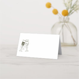 シャンパンオリーブウッドグリーン結婚空白のズ プレイスカード