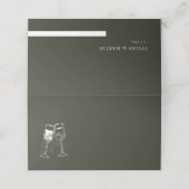 シャンパンオリーブウッドグリーン結婚空白のズ プレイスカード (外部開封)