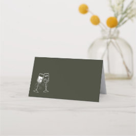 シャンパンオリーブウッドグリーン結婚空白のズ プレイスカード