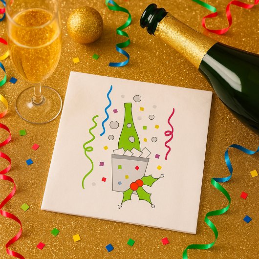 シャンパンオンアイスチラーナプキンス スタンダードランチョンナプキン