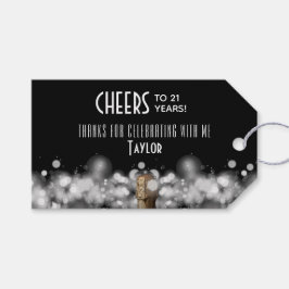 シャンパンオンブラックパーティーフェイバー ギフトタグ