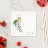 シャンパンカクテルのグラスパーソナライズされたグラス スタンダードカクテルナプキン (インサイチュ)