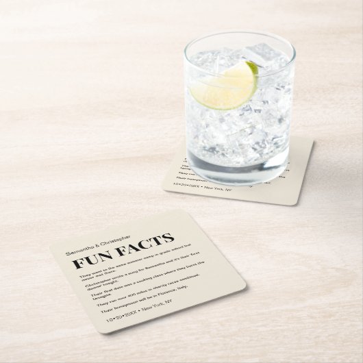 シャンパンカスタムおもしろいファクト結婚リスト スクエアペーパーコースター (インサイチュ)