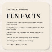 シャンパンカスタムおもしろいファクト結婚リスト スクエアペーパーコースター (正面)